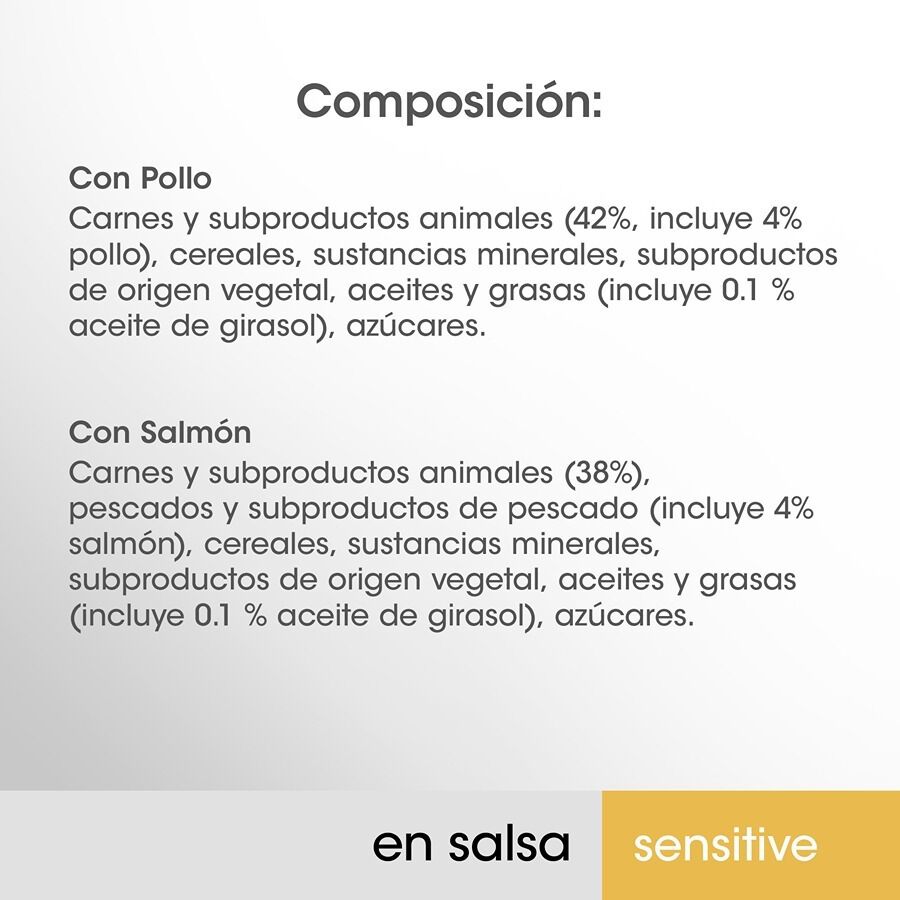 4 sobres x 85 g Perfect Fit Adult Sensitive Sterelized Pollo y Salm&oacute;n sobre en salsa para gatos, , large indicador imagen numero 3